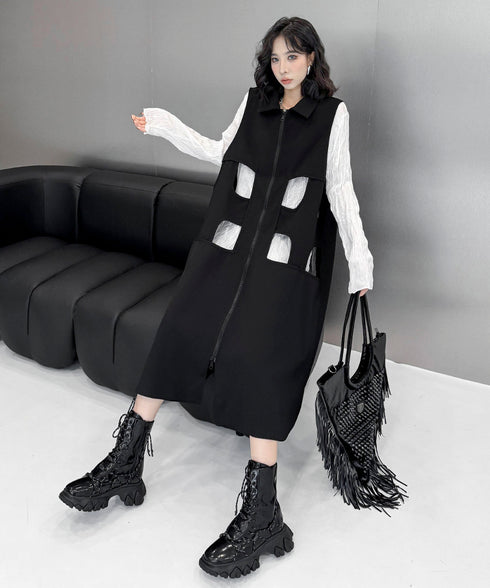 Square Cutout Long Vest