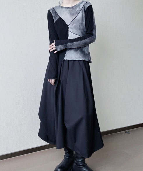 Boat-neck Blocking Top