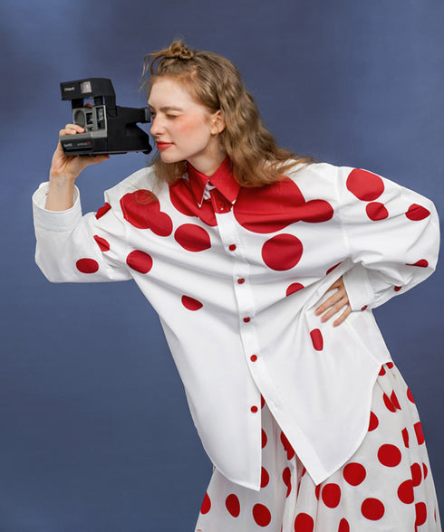 Polka Dot Print Blouse