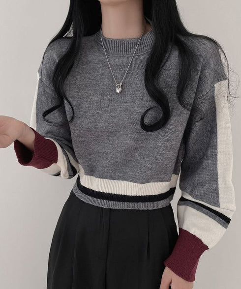 Colorblock Knit Pullover