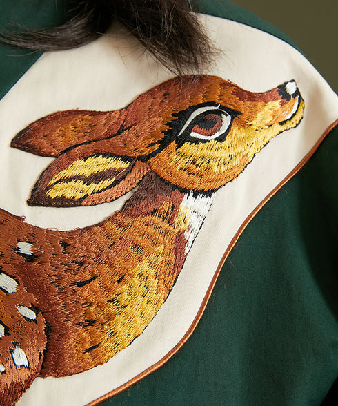 Deer Embroidery Blouse