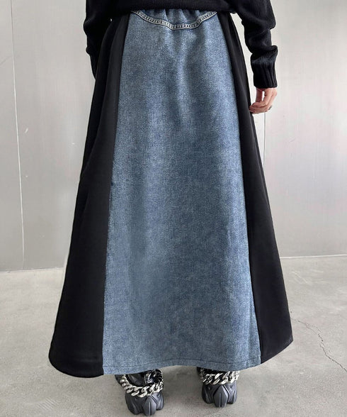 Side Line Denim Skirt