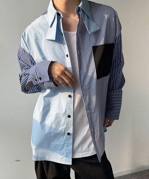 Stripe Blocking Shirt