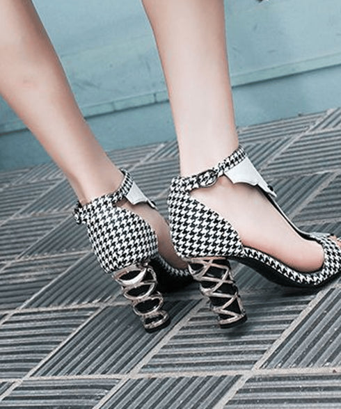 Houndstooth SpiralHeel Sandals