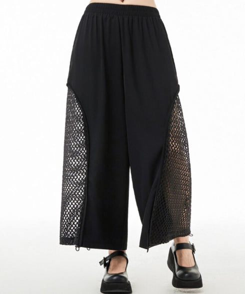 Side Mesh Wide Pants