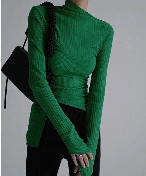 Diagonally Neck Asymmetry Top