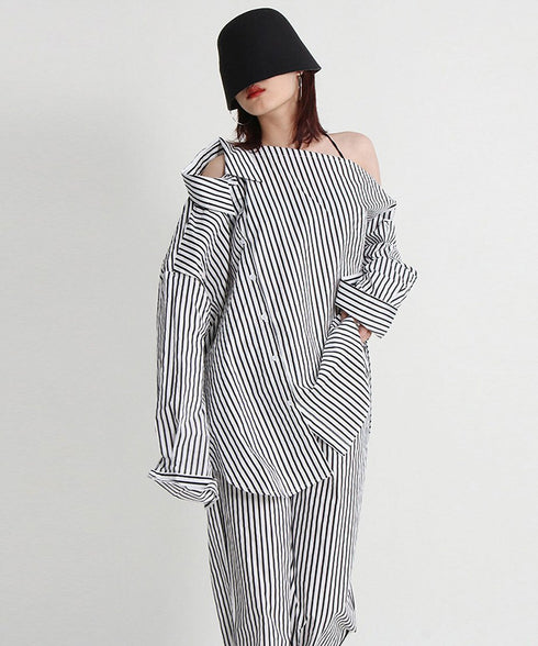 Stripe Shirt&Pants Co-ord