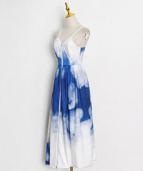 Tie-dye Zip Camisole Dress
