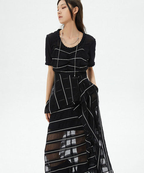 U-neck See-through Top