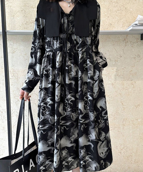 Smoke Marble Flare Dress