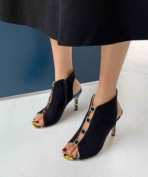 Square Stone High Heels