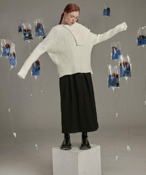 Side Slit Layered Check Insert Skirt