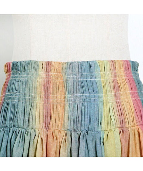 Pastel Gradient Pleated Skirt