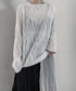 Ripple-fabric Long Sleeve T-shirt
