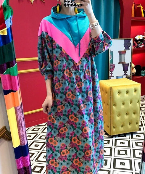 Floral Hoodie Dress