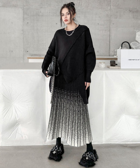 Gradation Pleat Skirt