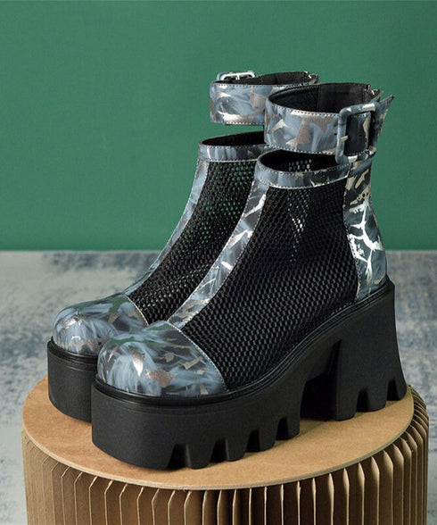 Mesh Ankle Boots