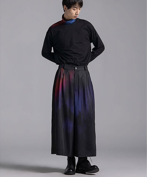 Gradient Print Wide Pants