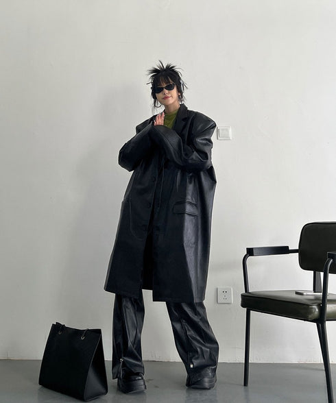 Oversized Faux Leather Jacket