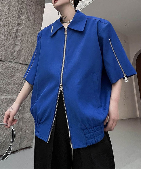 Double Zip Short Sleeve Blouson