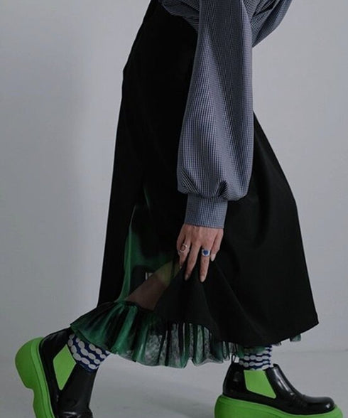 Ruffle Hem Layered Skirt