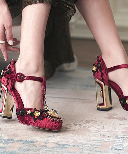 full bijou strap pumps