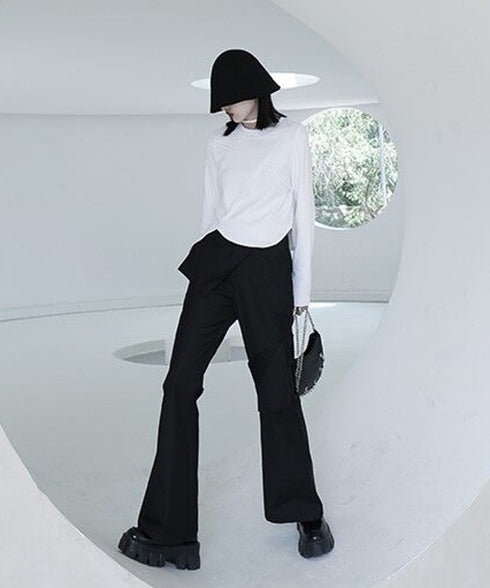 Layered Flare Cargo Pants