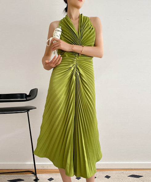 Halter Pleat Dress