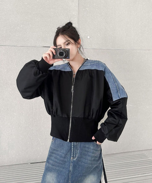 Collarless Zip Jacket