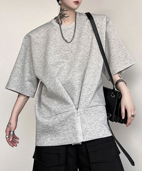 Zip Front Sweat Cardigan Tee