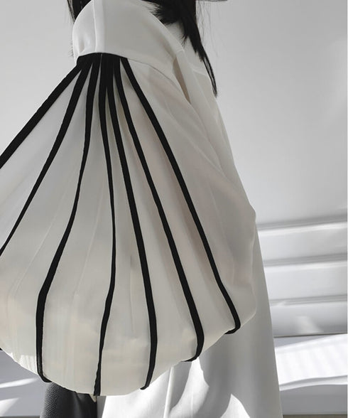 Pleated Sleeve Blouse