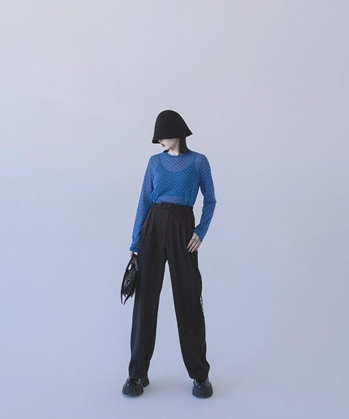 Star Mesh Turtleneck Top