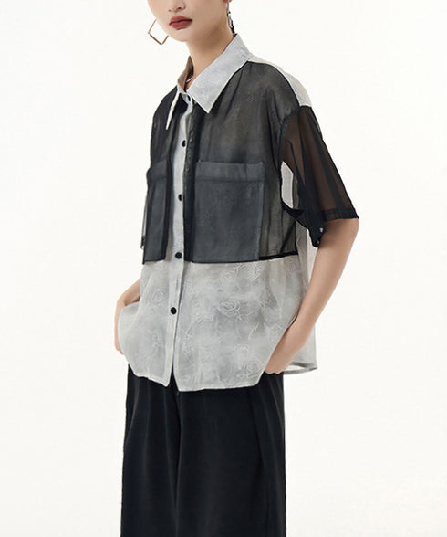 See-through Sleeve Blouse