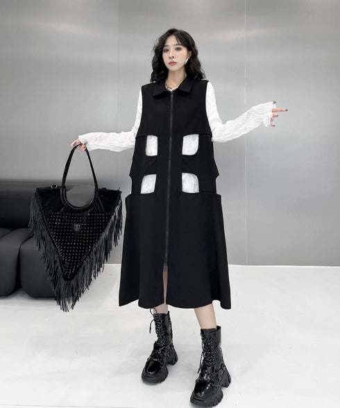 Square Cutout Long Vest