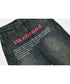 English Letter Print Denim Pants