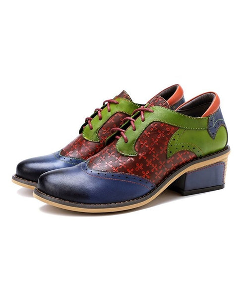 Color Patchwork Oxford Shoes