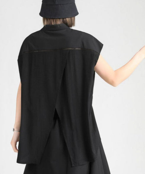 Misaligned Button Blouse