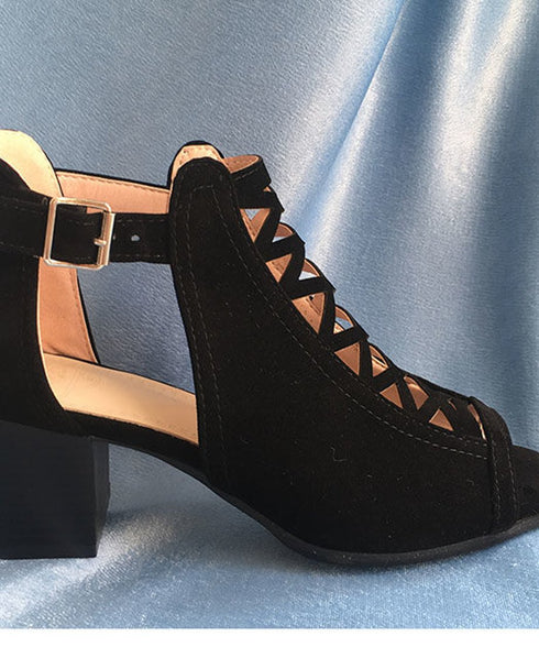 Cross Lace Open Toe Sandals