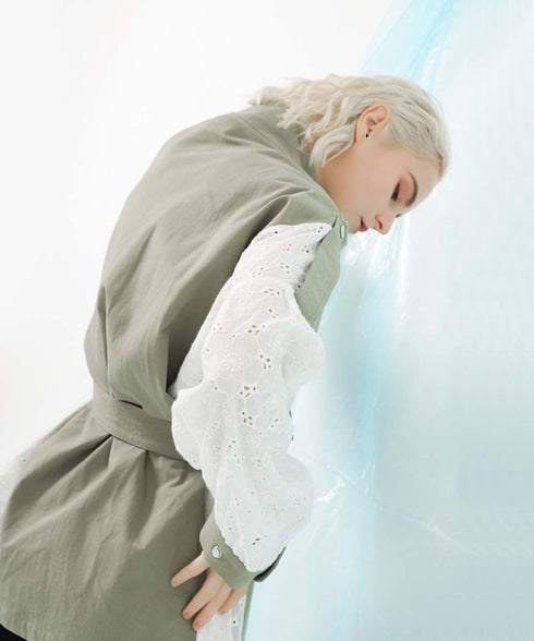 Lace Switching Short Coat