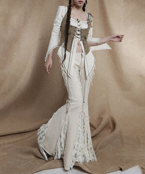 Untrimmed Bootcut Pants