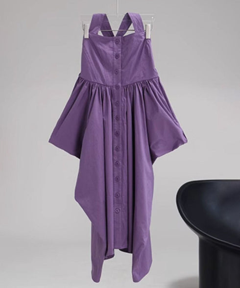 Design Pocket Halter-neck Dress