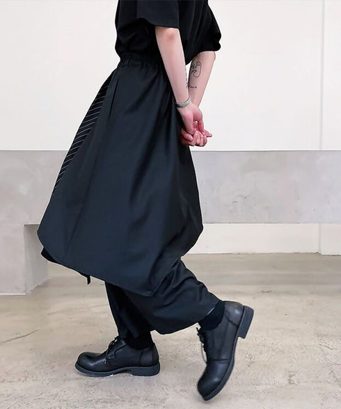 Layered Pleated Wide Pants