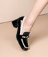 Gloss Chain Accent Loafers