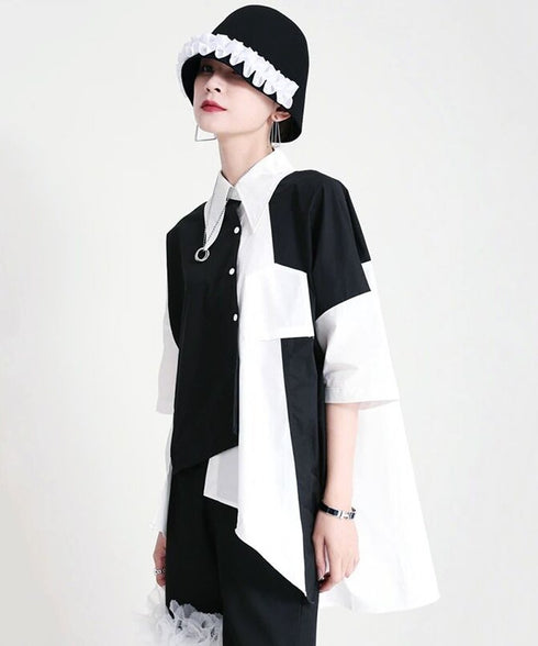 Bicolor Asymmetry Shirt