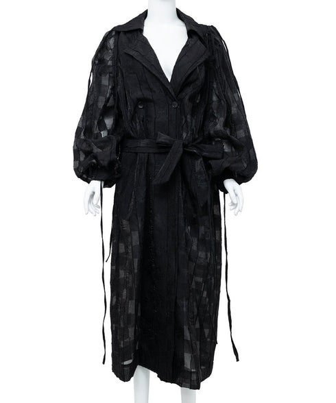 Sheer Check Long Coat