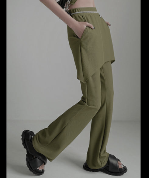 High level blue tier skirt x pants