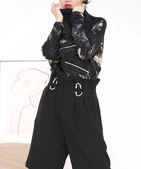 Zip Accent Marble Dye Top