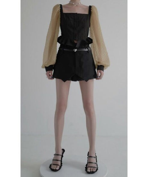 Square-neck Patchwork Top