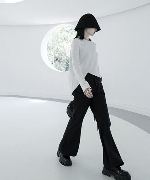 Layered Flare Cargo Pants