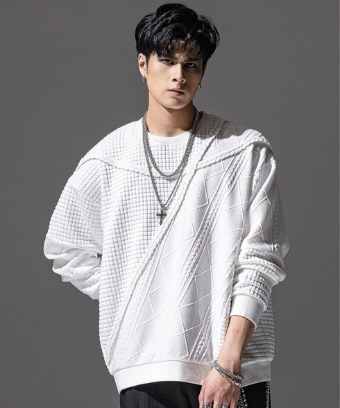 Textured Panel Mix Knit